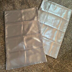 Two Gray Silver Sateen Standard Size Pillowcases Mainstays